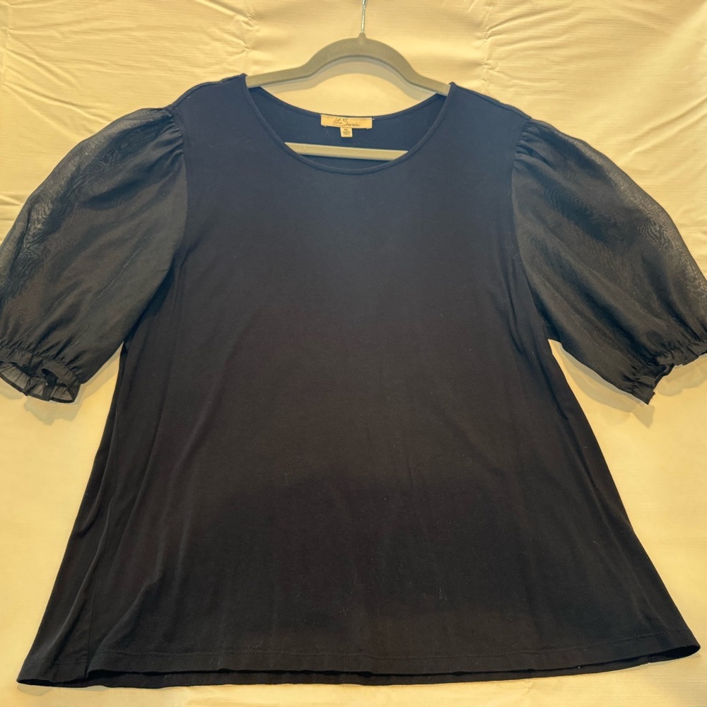Chic Black Puff Sleeve Blouse
